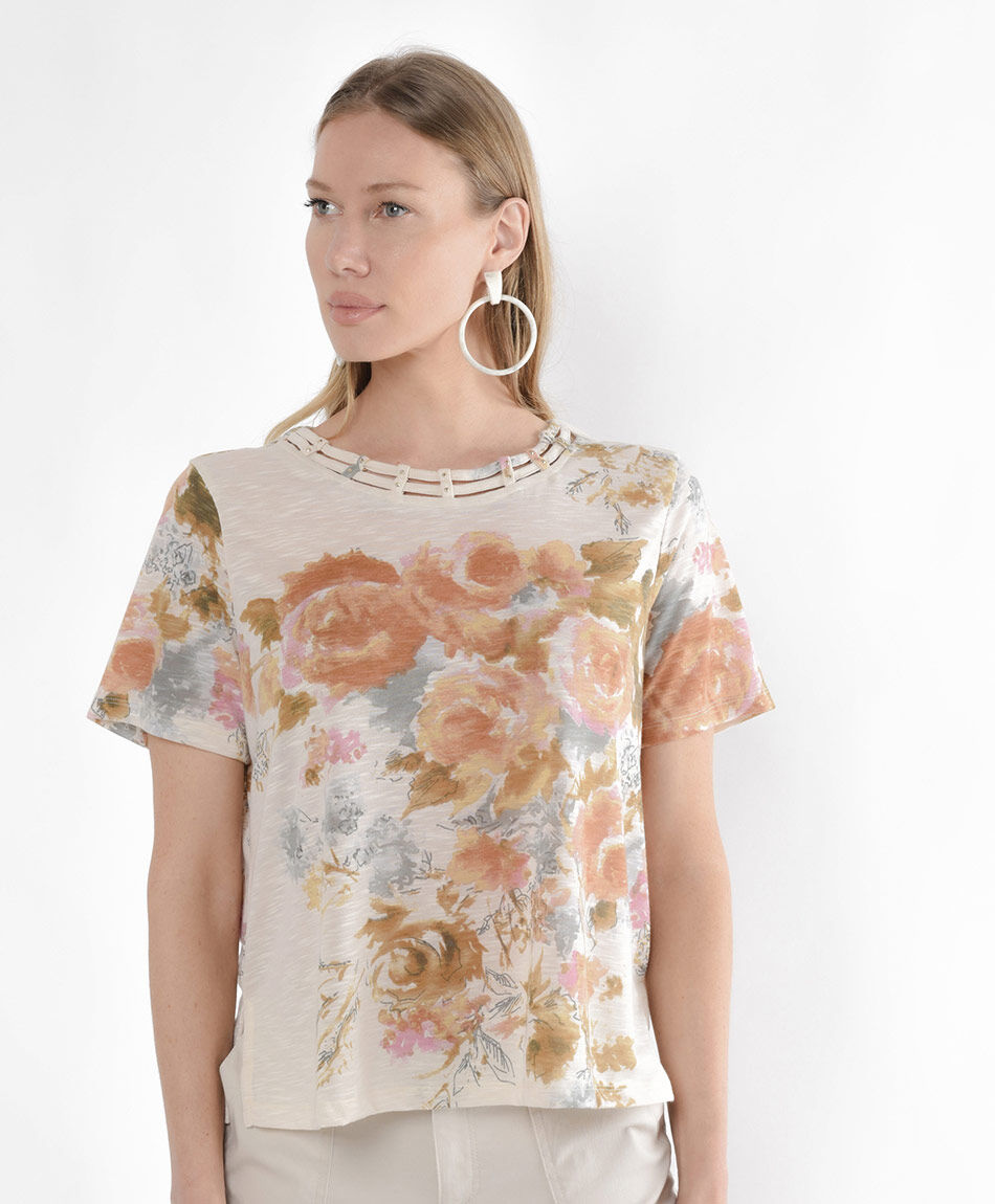 Polera mujer floreada