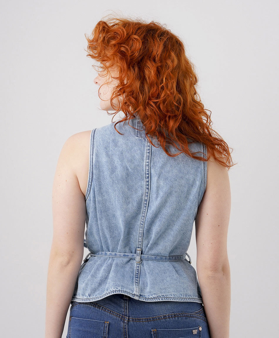 Vest mujer denim lazo