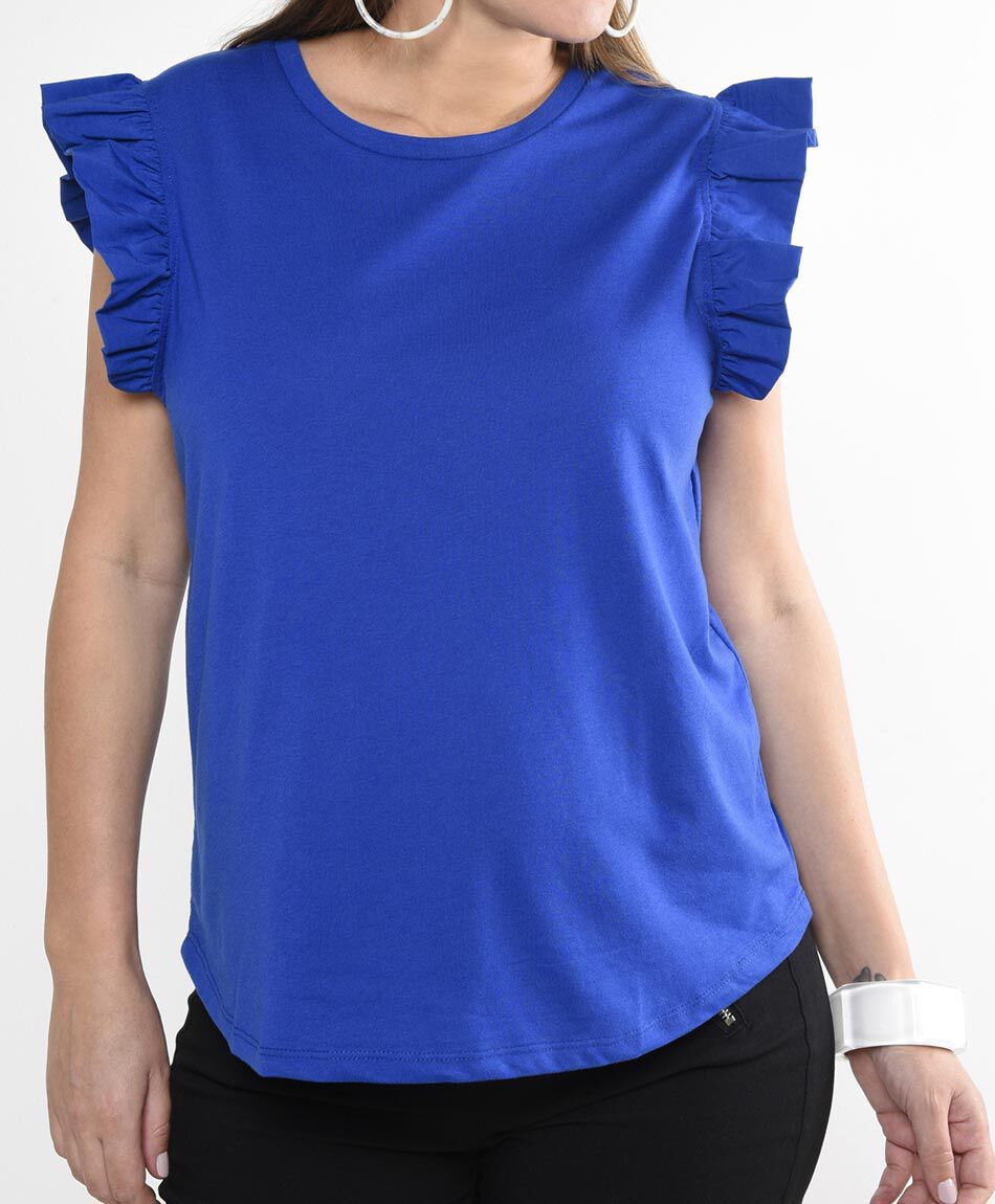 Polera manga corta cuello redondo