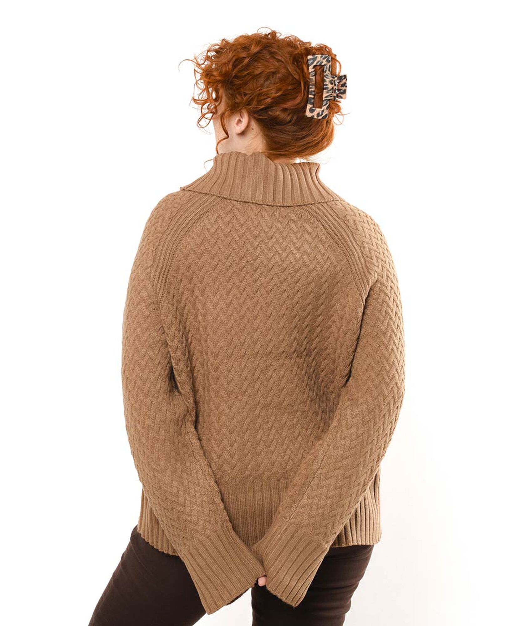 Sweater mujer trenzado cuello Sweater mujer trenzado cuello