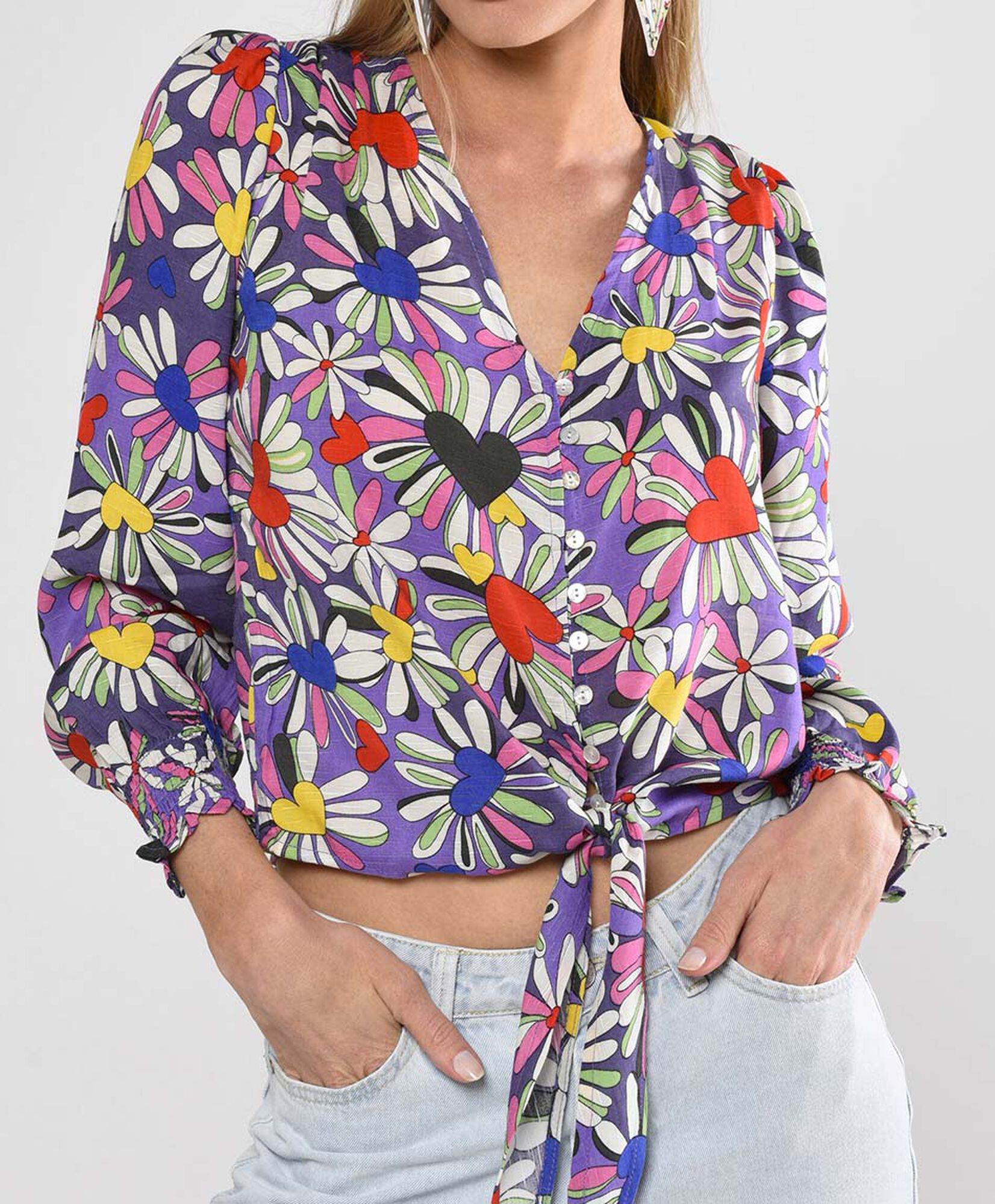 Blusa mujer flores y corazones Blusa mujer flores y corazones
