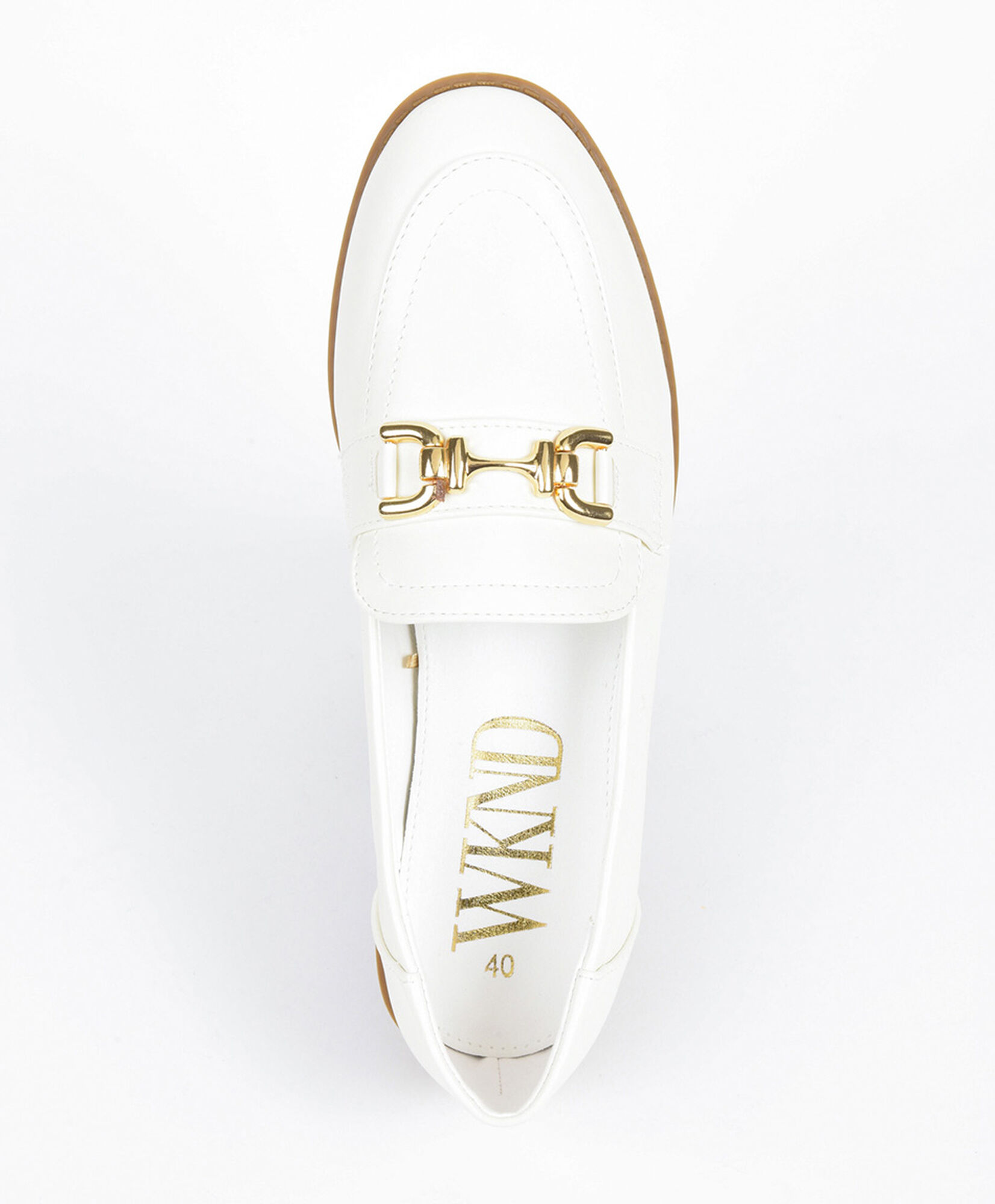 Mocasín mujer blanco hebilla Mocasín mujer blanco hebilla