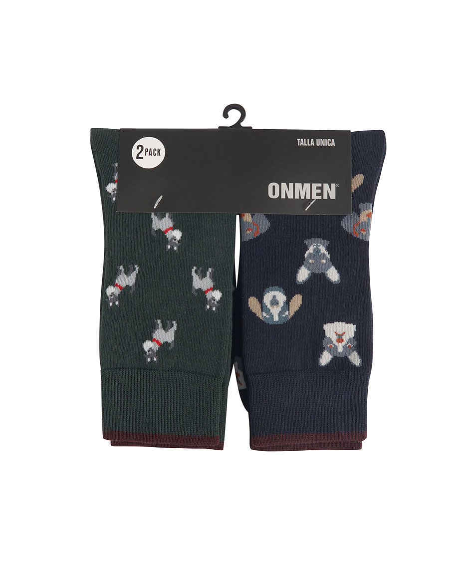 Pack 2 calcetines hombre perritos