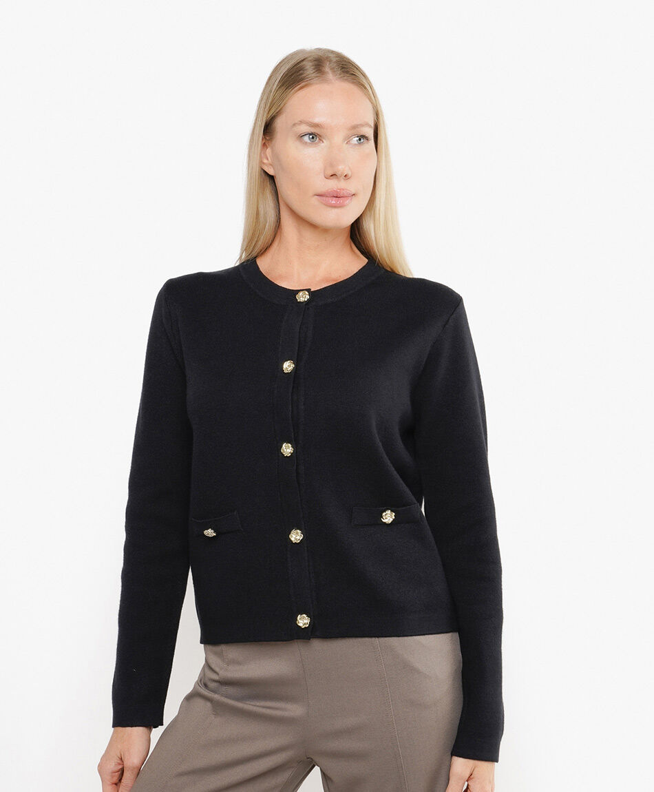 Tejido mujer botones dorados