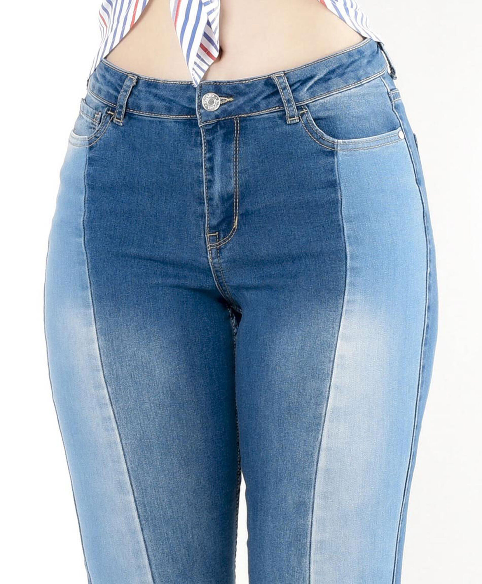 Jeans mujer patchwork flare Jeans mujer patchwork flare