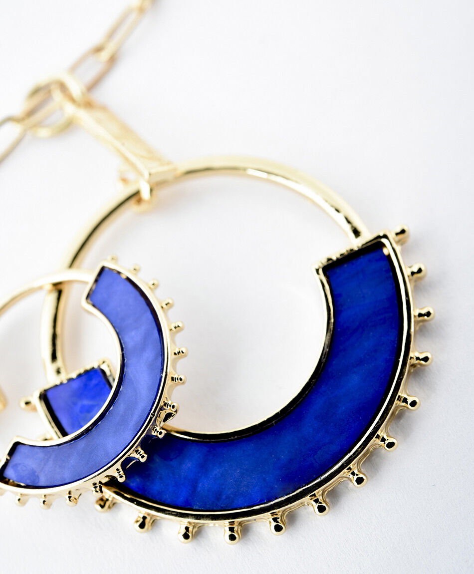 Set collar + aros mujer medio c&iacute;rculo 3 piezas