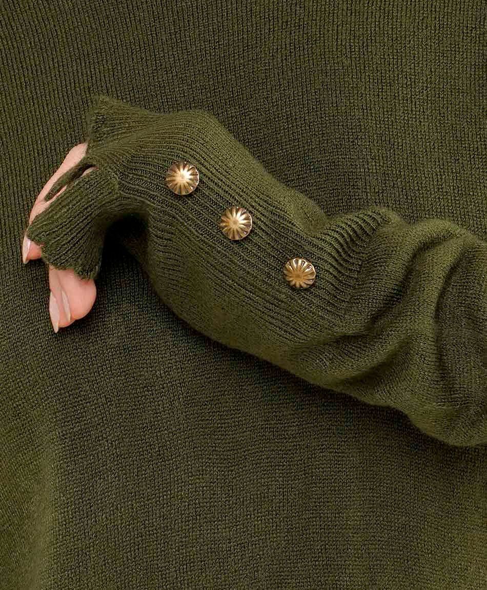 Sweater mujer botones manga