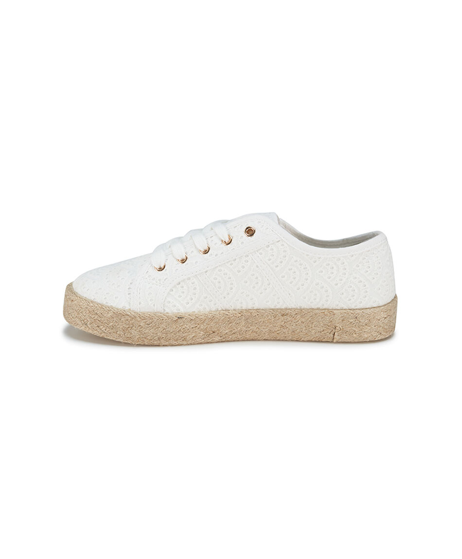 Zapatilla mujer rafia blanca