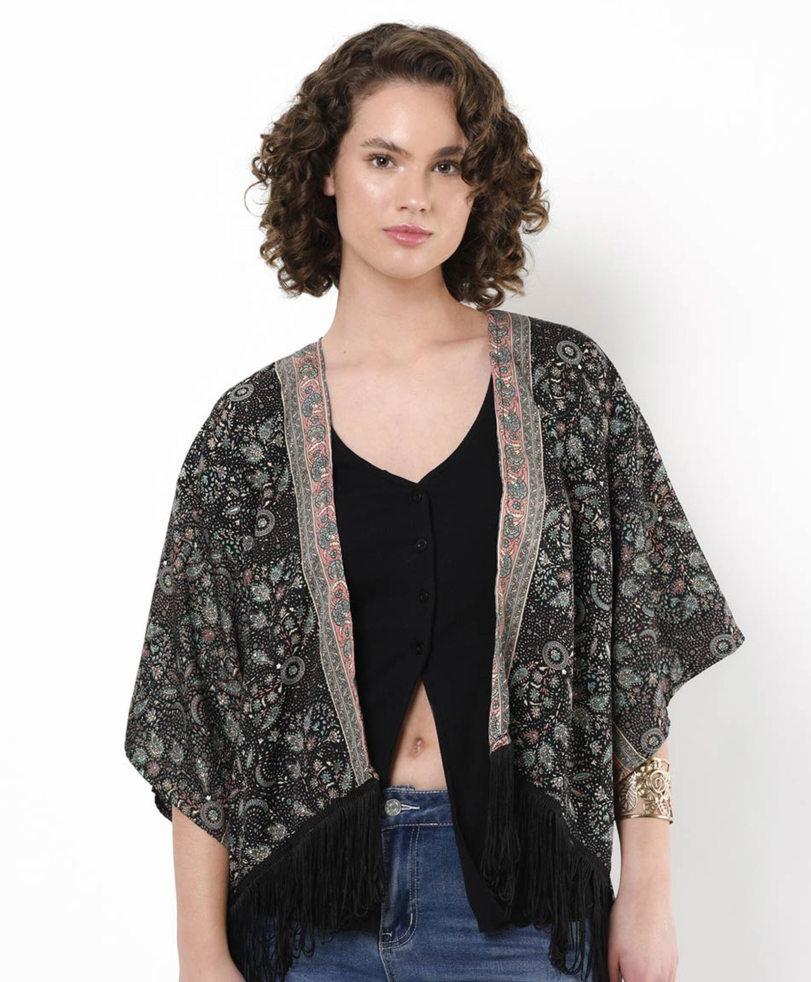 Kimono mujer flecos corto Kimono mujer flecos corto