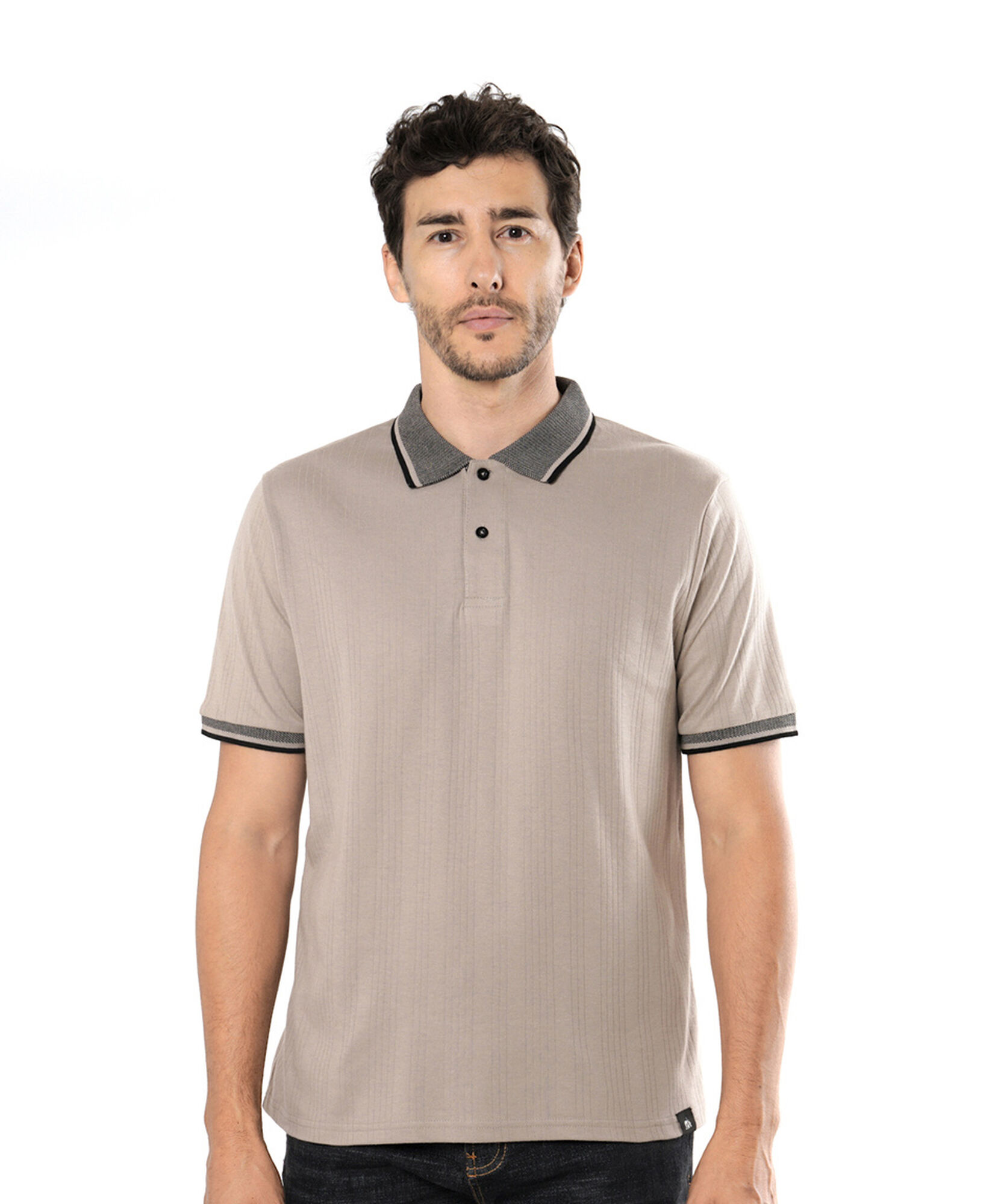 Polera hombre bicolor cuello piqué Polera hombre bicolor cuello piqué