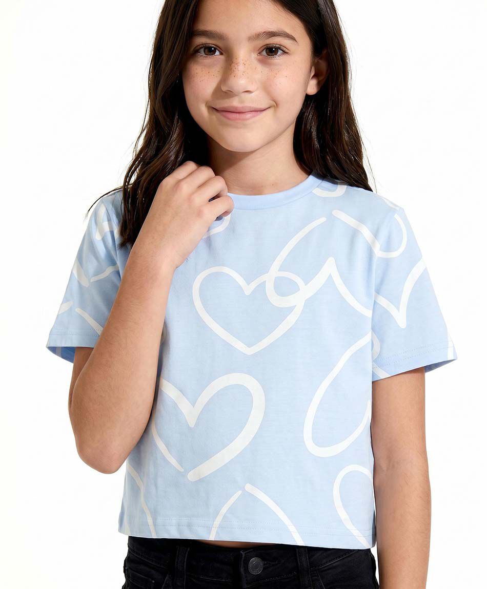Polera ni&ntilde;a corazones