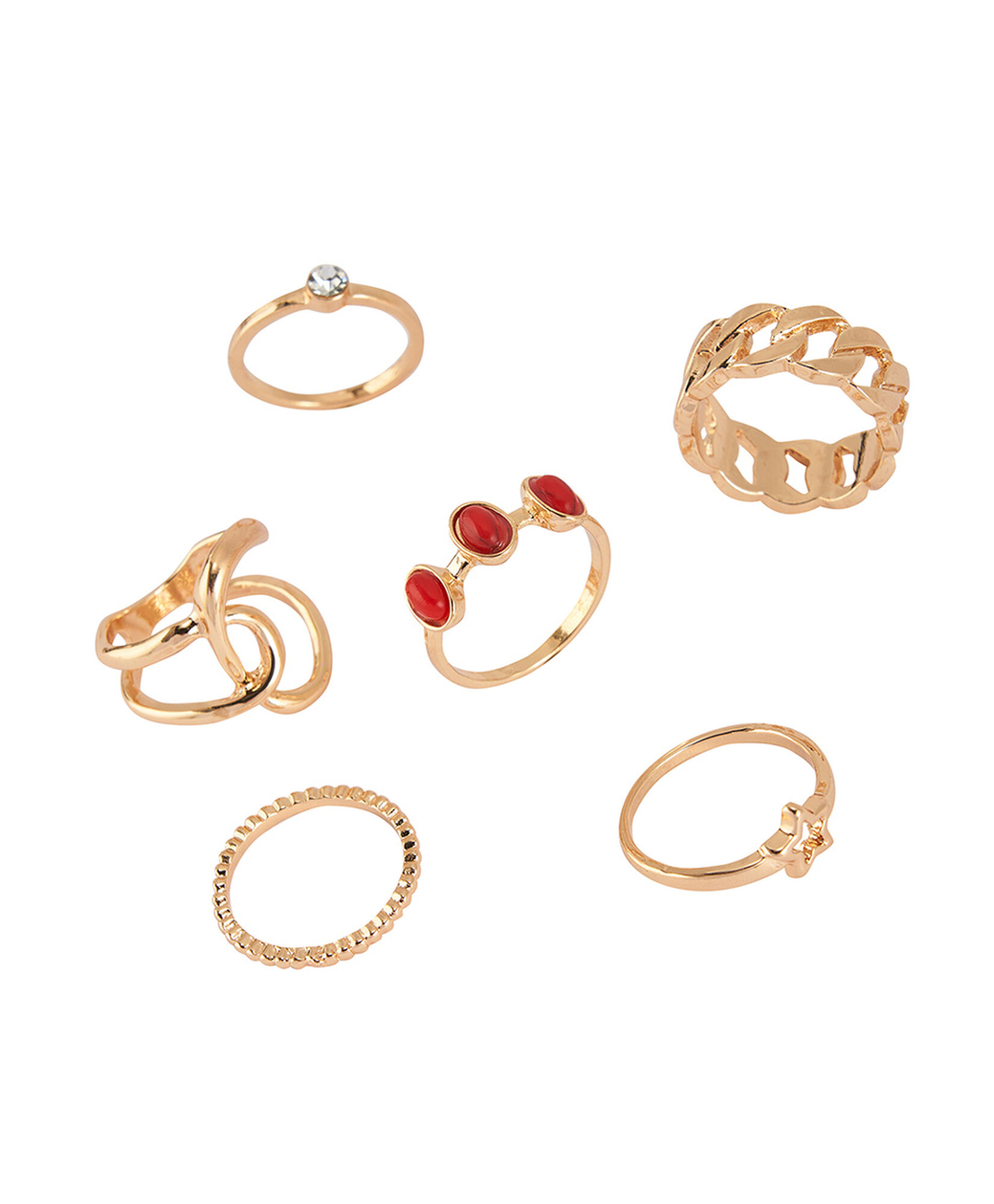 Set 6 anillos mujer mix dorado Set 6 anillos mujer mix dorado