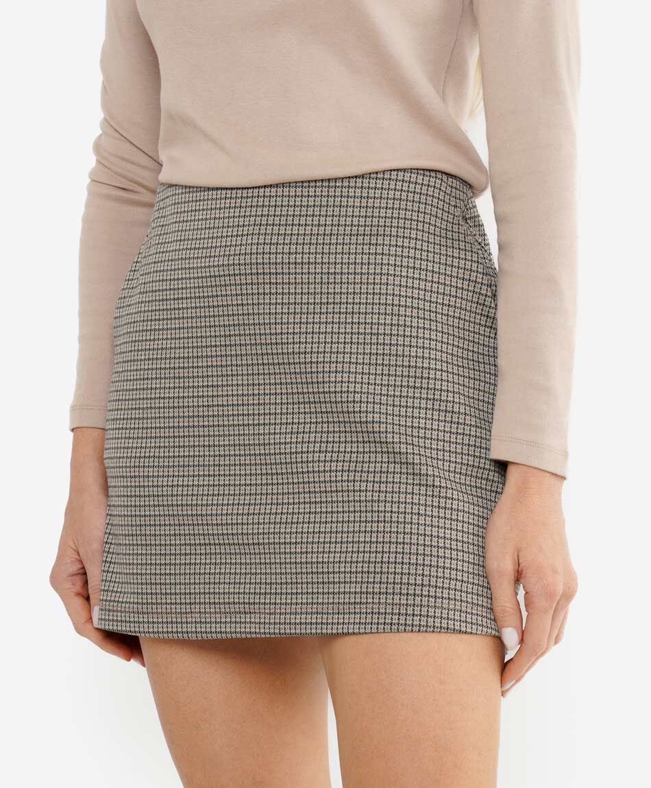 Mini falda mujer mini cuadros bolsillos