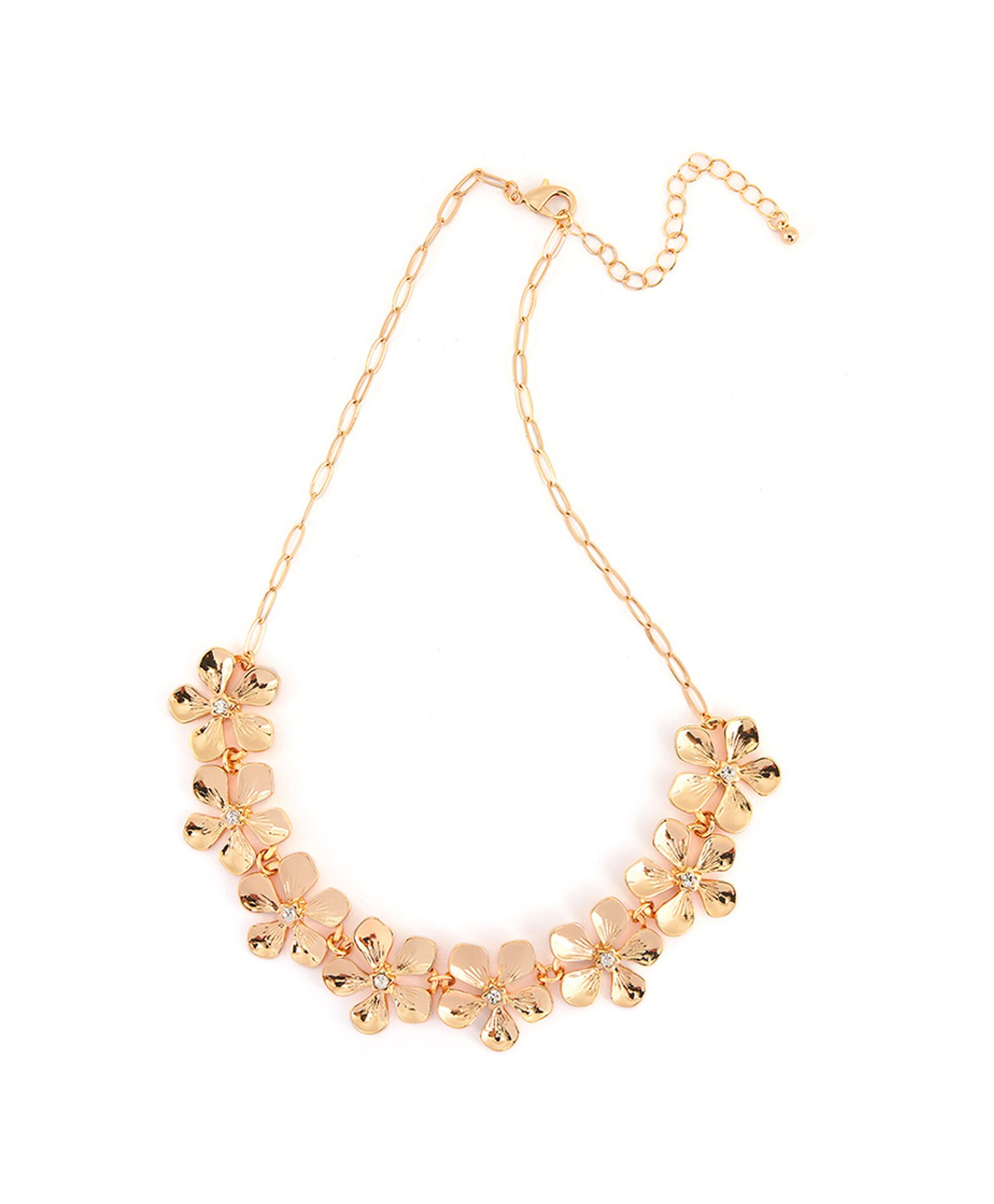 Collar mujer flores doradas Collar mujer flores doradas