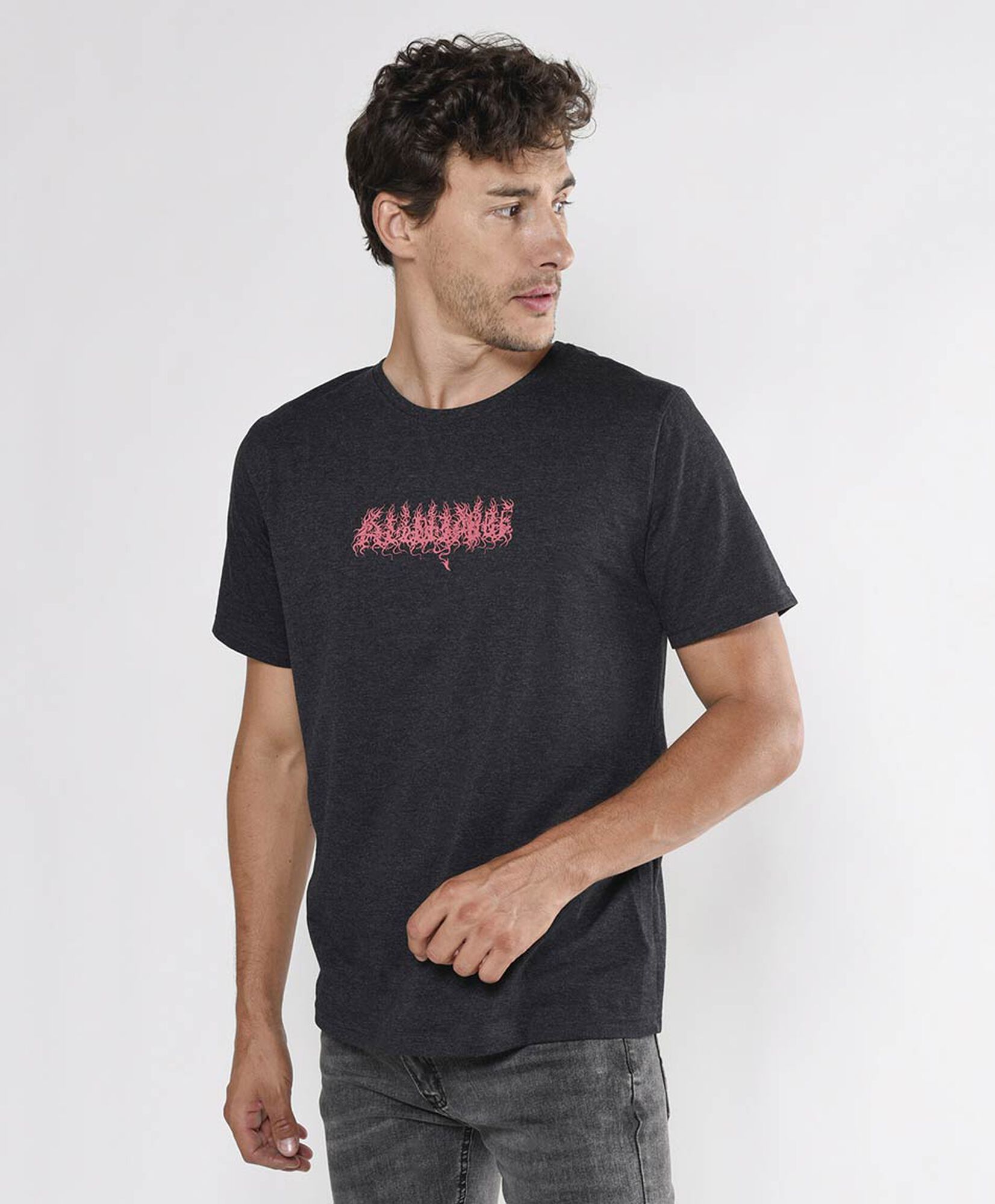 Polera hombre doble estampado fuego Polera hombre doble estampado fuego