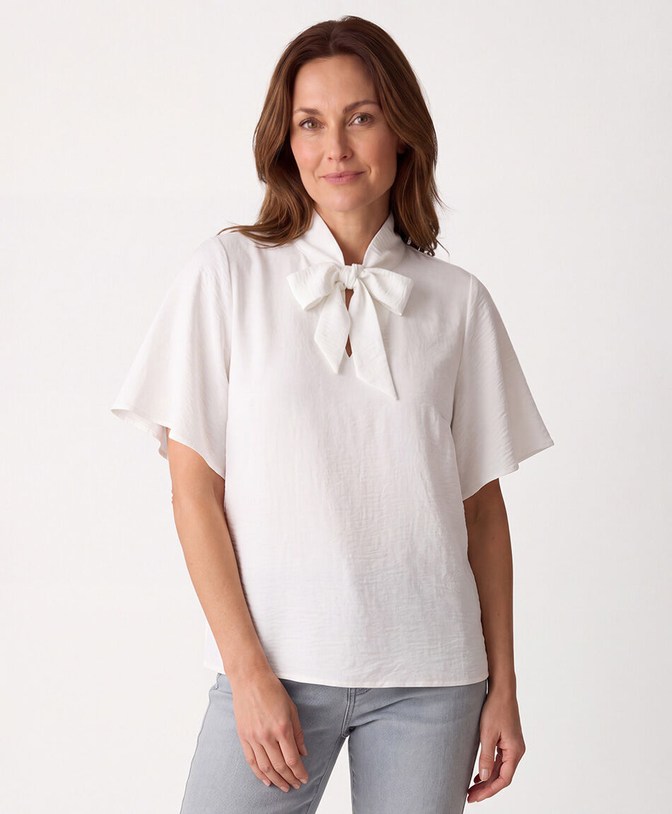 Blusa mujer lazo al cuello
