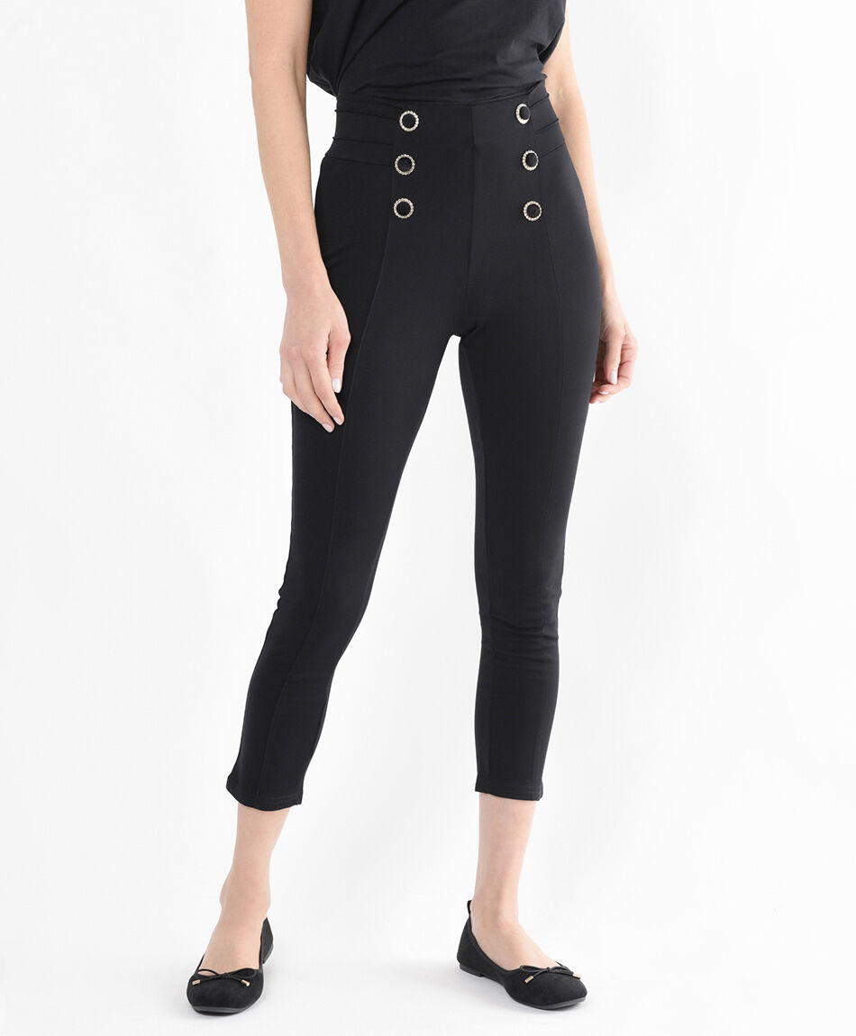 Pantal&oacute;n mujer botones skinny fit