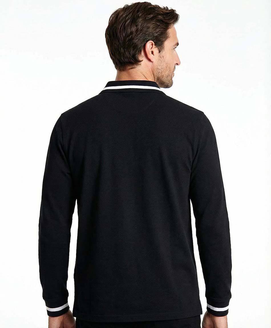 Polera hombre cuello polo linea white