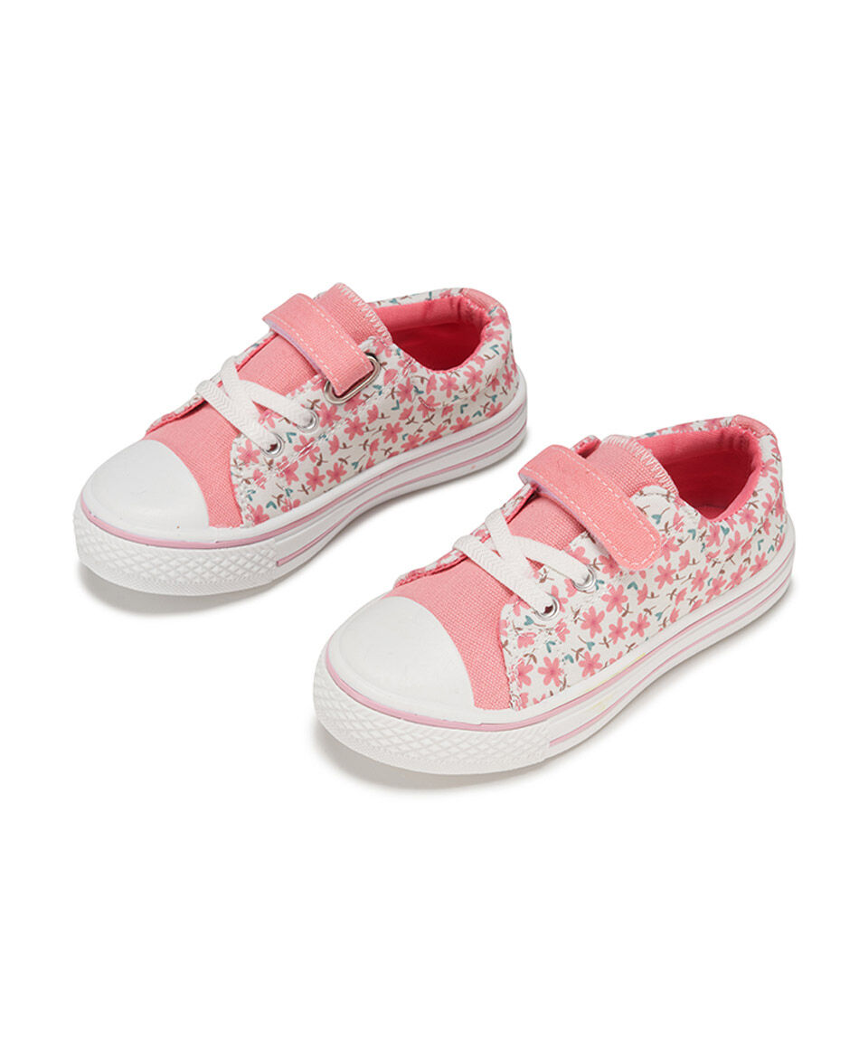 Zapatilla infantil (24 a 29) florcitas velcro