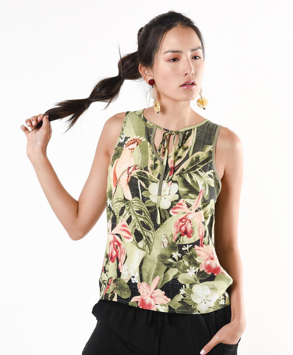 Blusa mujer tropical lazo