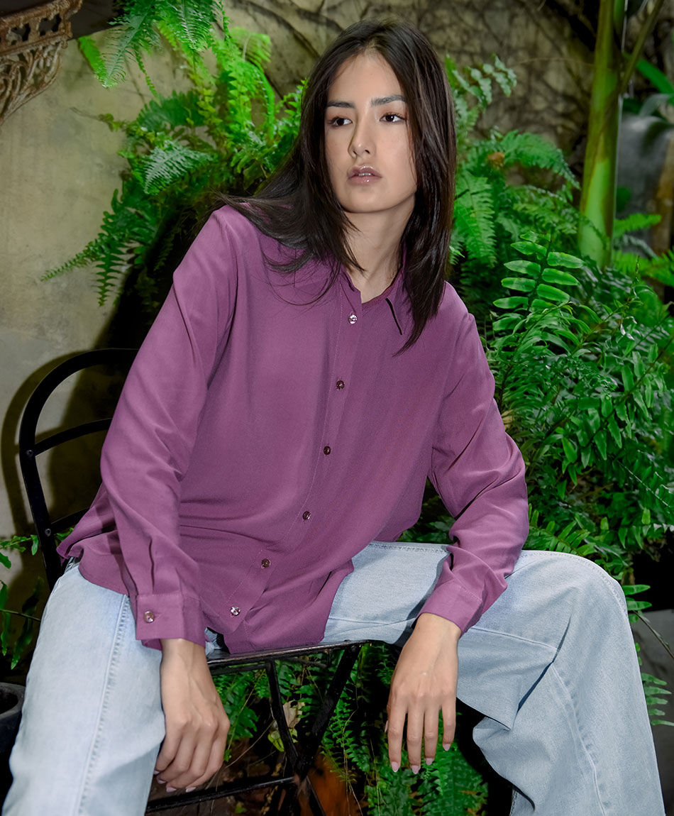 Blusa mujer lisa dark pink