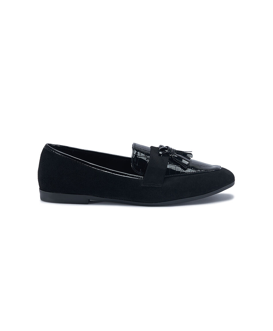 Mocasines mujer cinta black