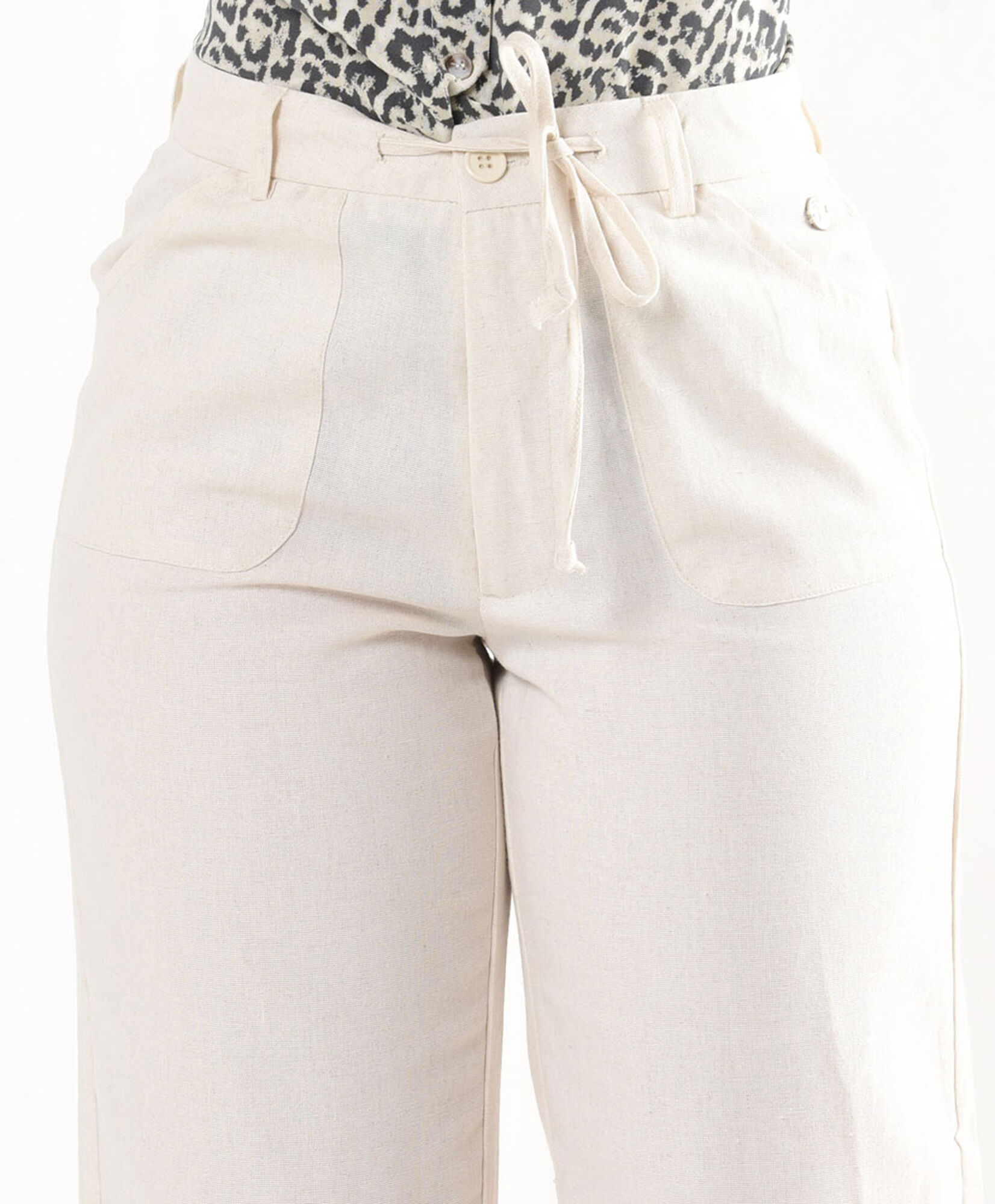 Pantalón mujer lino lazo Pantalón mujer lino lazo