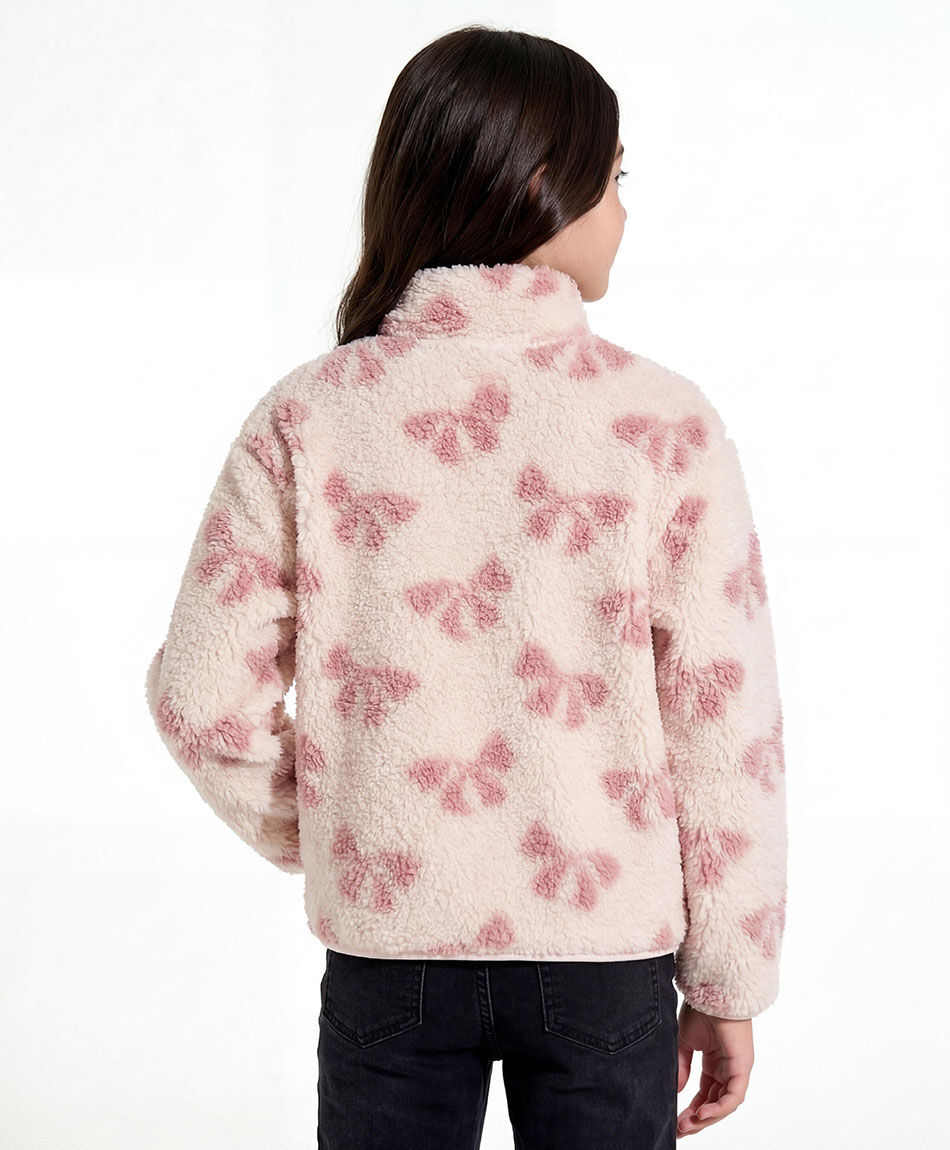 Poler&oacute;n ni&ntilde;a estampado mo&ntilde;o pink