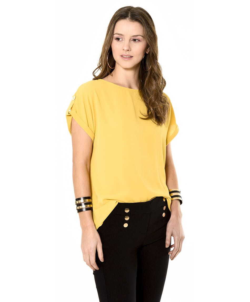 Blusa crepe botones