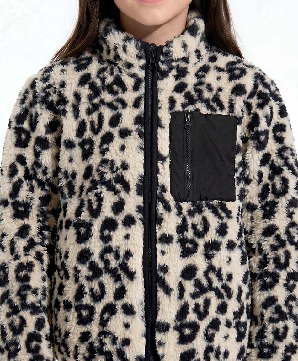 Poler&oacute;n ni&ntilde;a sherpas animal print