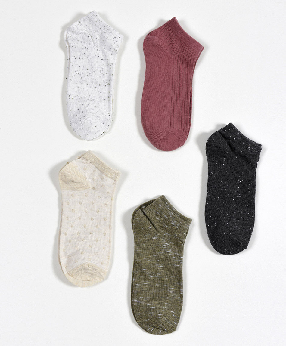 Pack 5 calcetines mujer cortos jaspeados