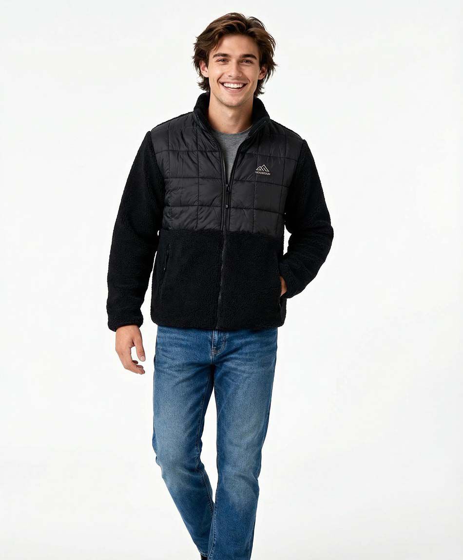 Chaqueta hombre dise&ntilde;o sherpas black