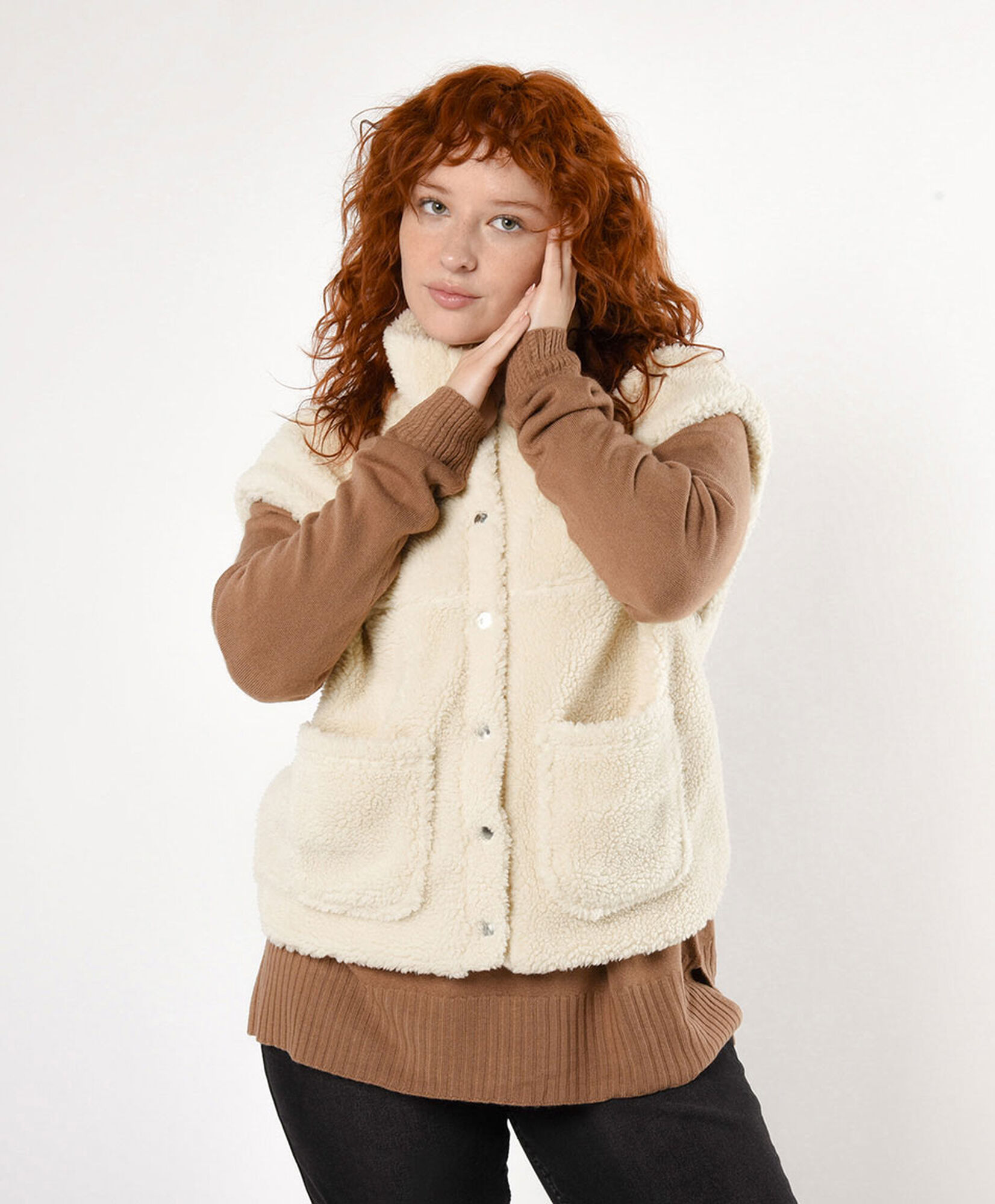 Chaqueta mujer chiporro botones sin mangas Chaqueta mujer chiporro botones sin mangas