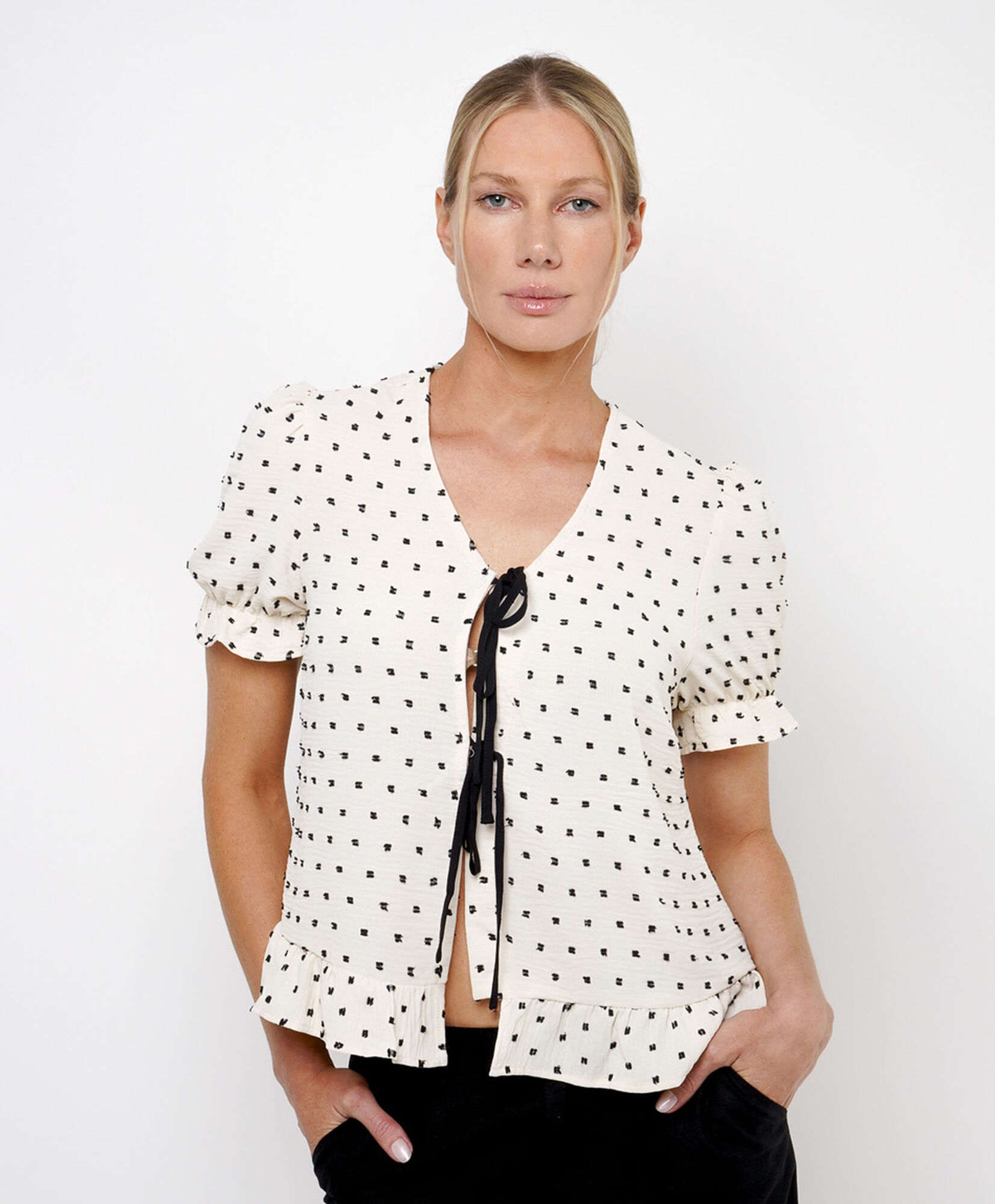 Blusa mujer puntos lazo Blusa mujer puntos lazo