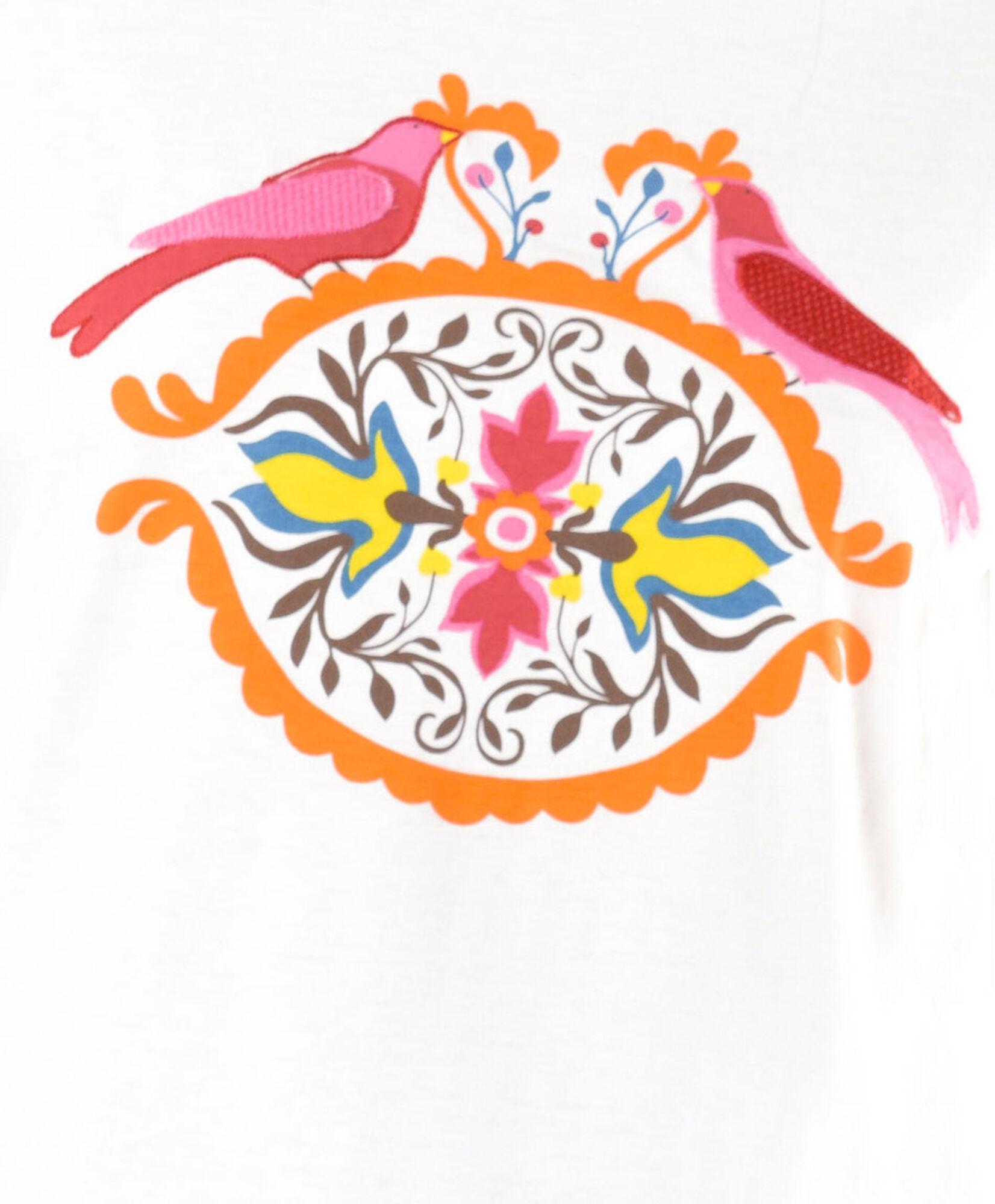Polera mujer pájaros bordados Polera mujer pájaros bordados