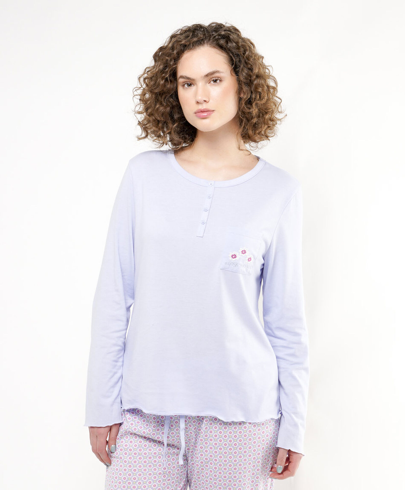 Pijama mujer bolsillo flores Pijama mujer bolsillo flores