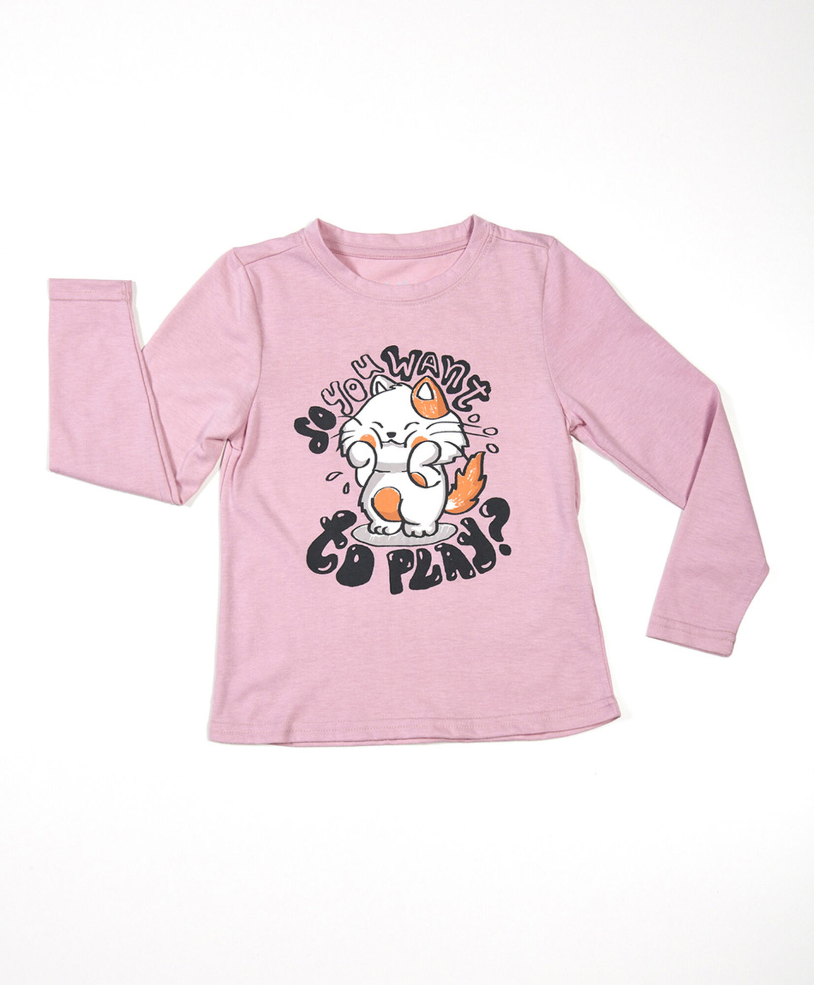 Polera niña gatito bicolor Polera niña gatito bicolor