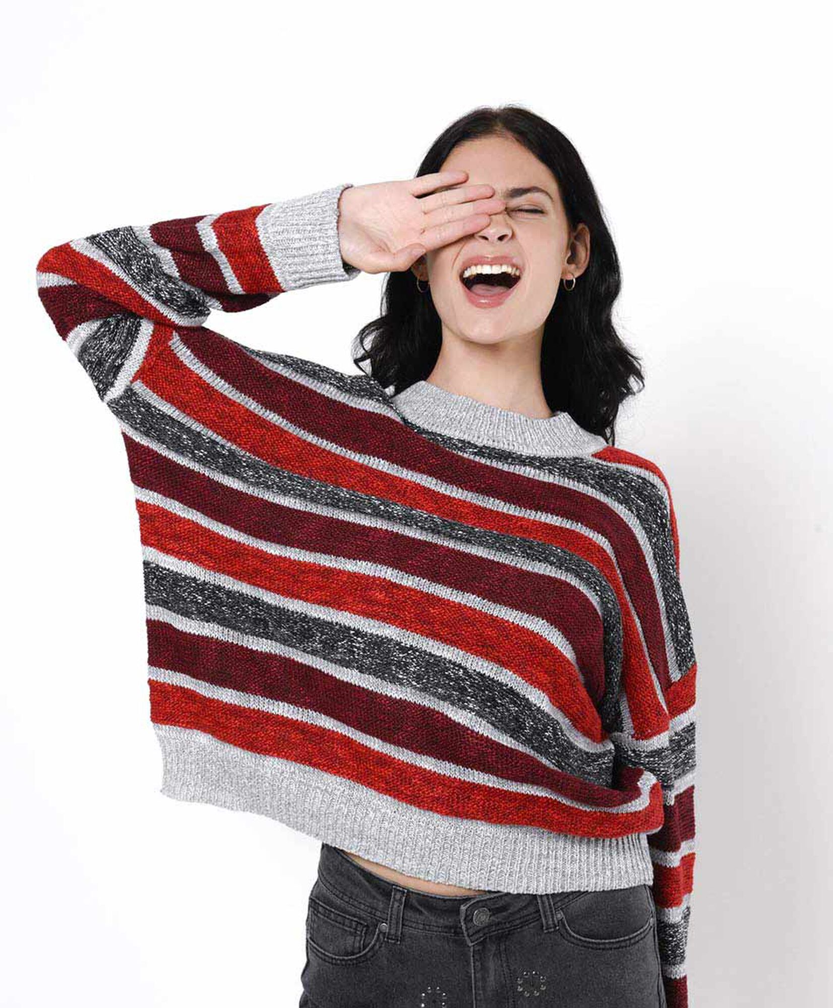 Sweater mujer líneas tricolor Sweater mujer líneas tricolor