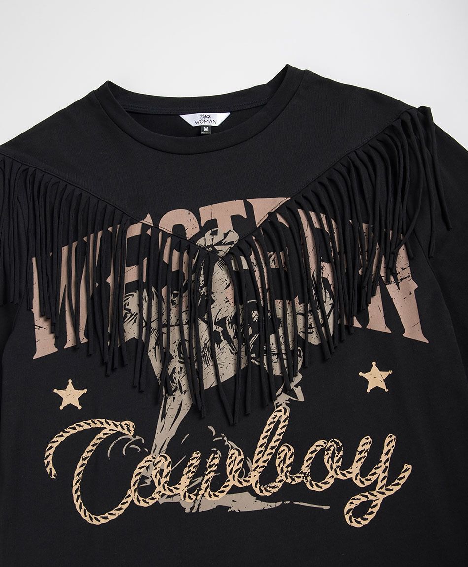 Polera mujer flecos