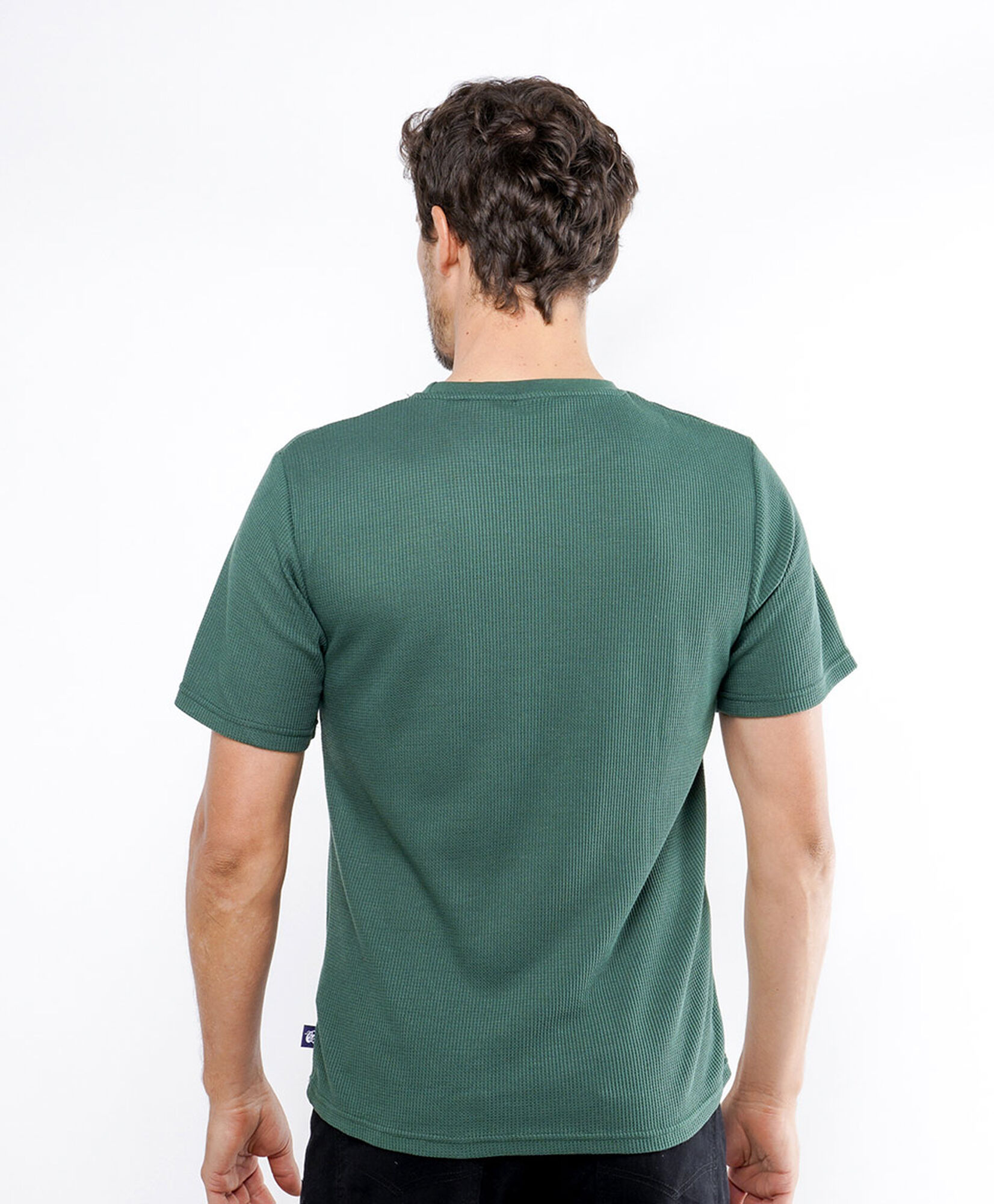 Polera hombre waffle verde Polera hombre waffle verde