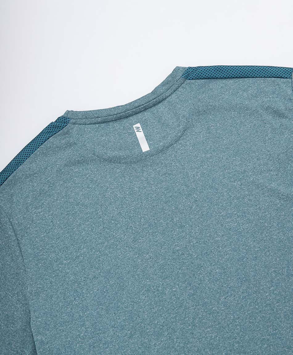 Polera deportiva hombre melange turquesa