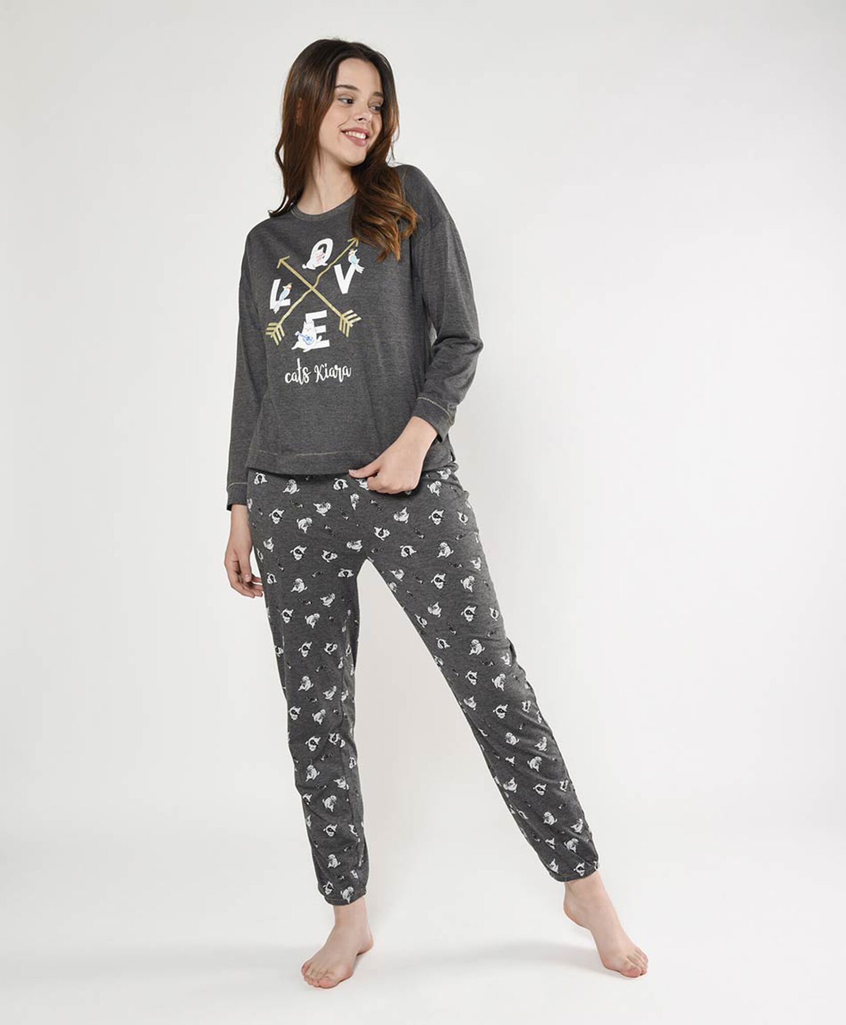 Pijama mujer estampado gatos 2 piezas Pijama mujer estampado gatos 2 piezas