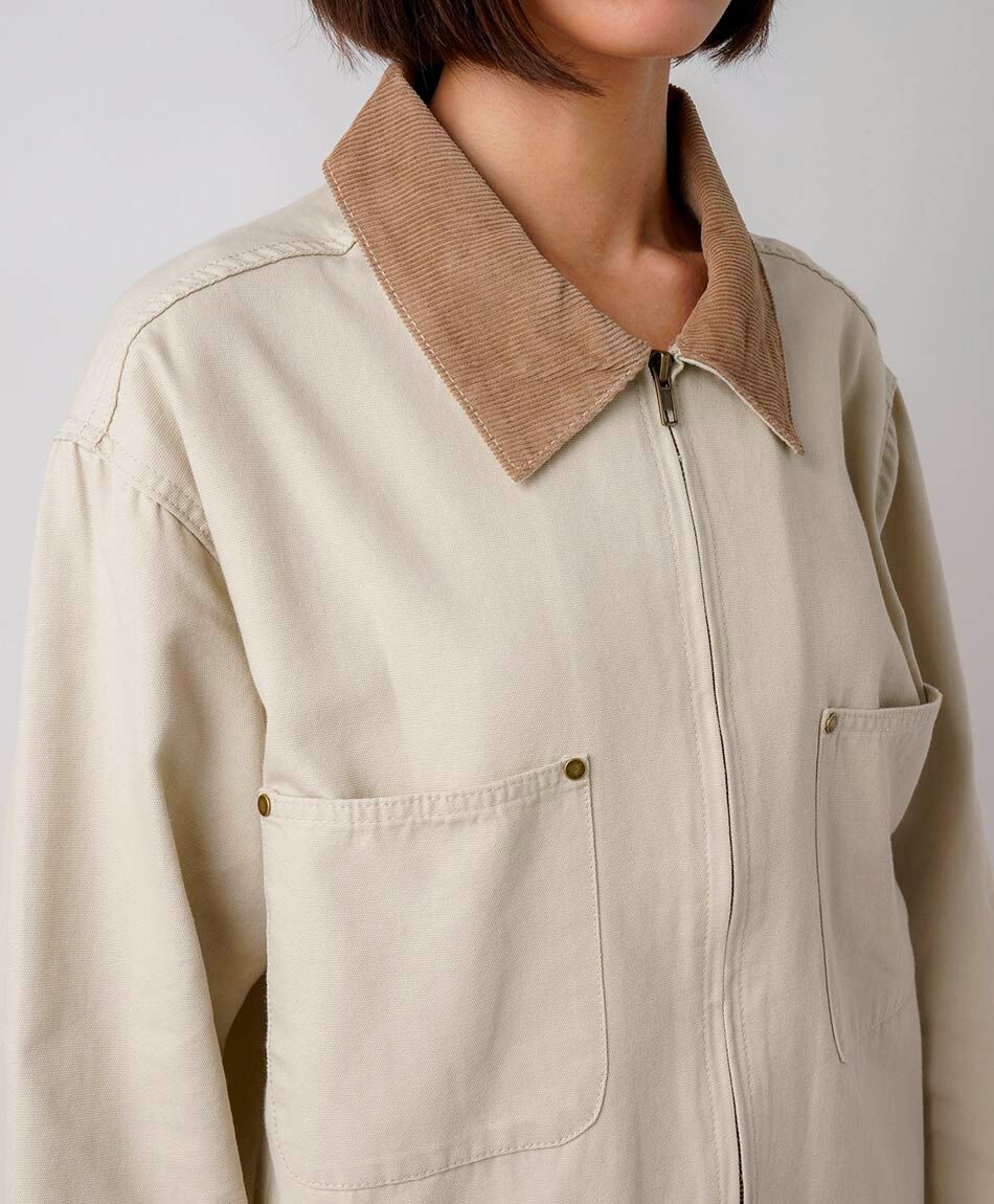 Chaqueta mujer canvas cuello corderoy