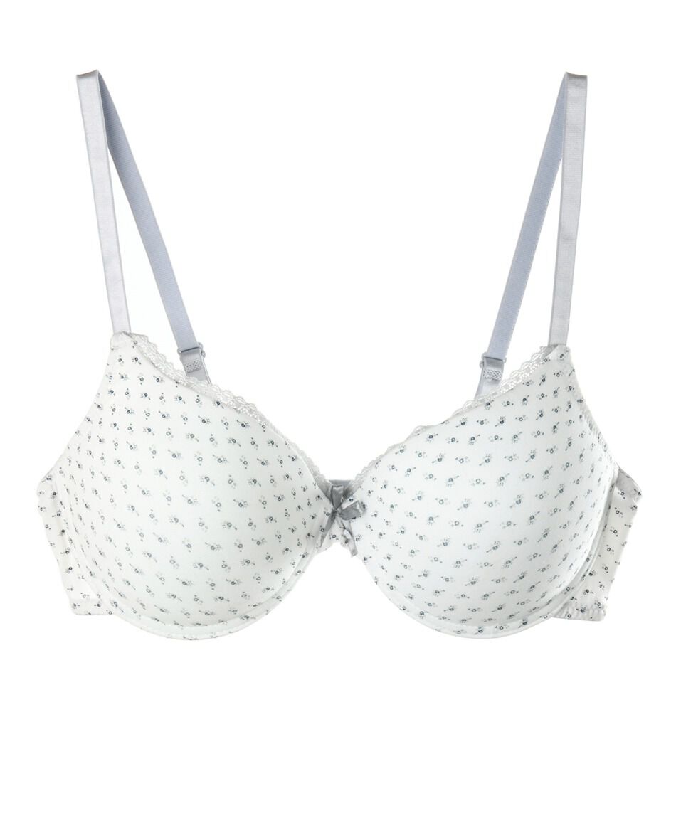 Sost&eacute;n mujer florecitas y puntos escote en v