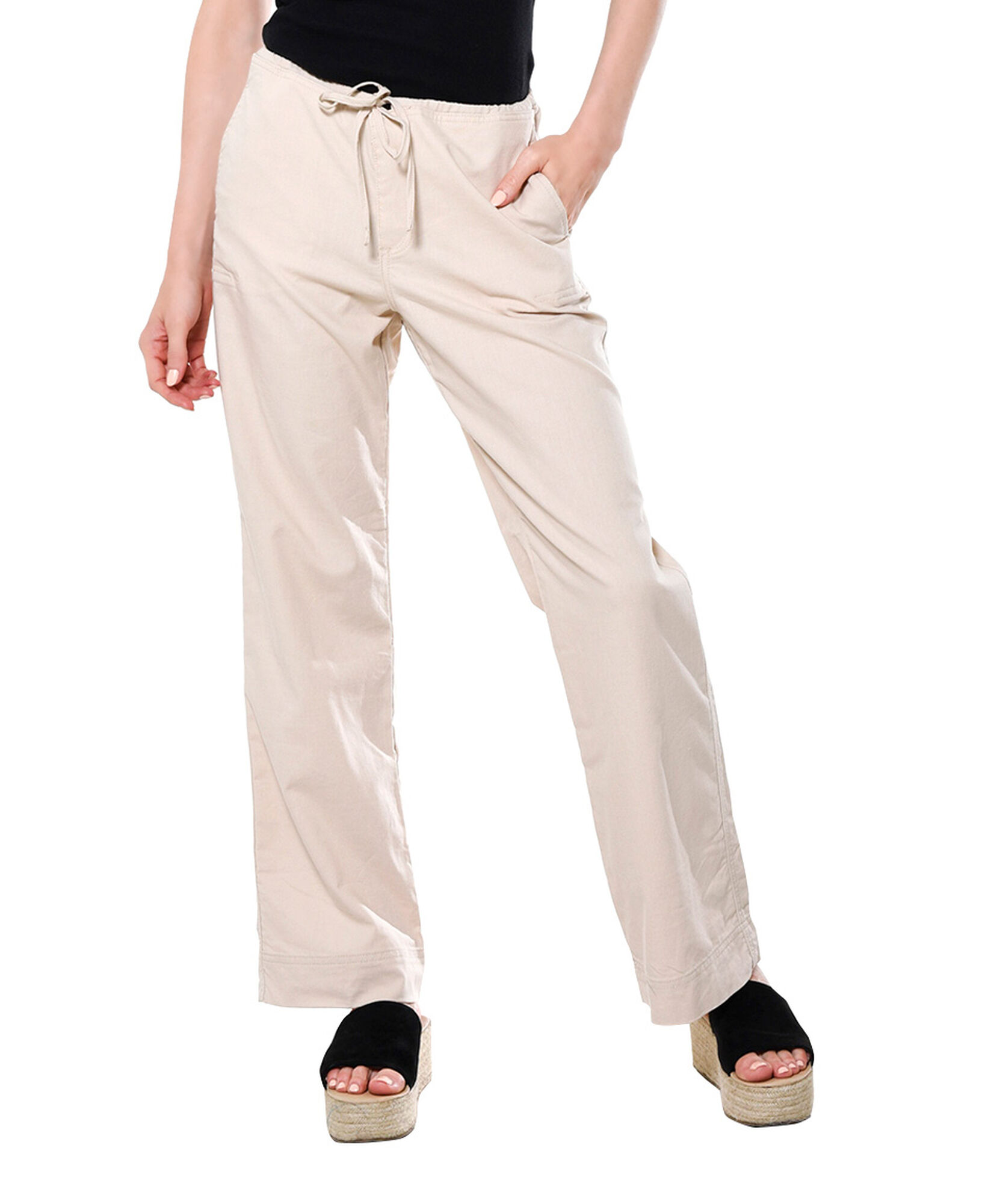 Pantalon lino con corte Pantalon lino con corte