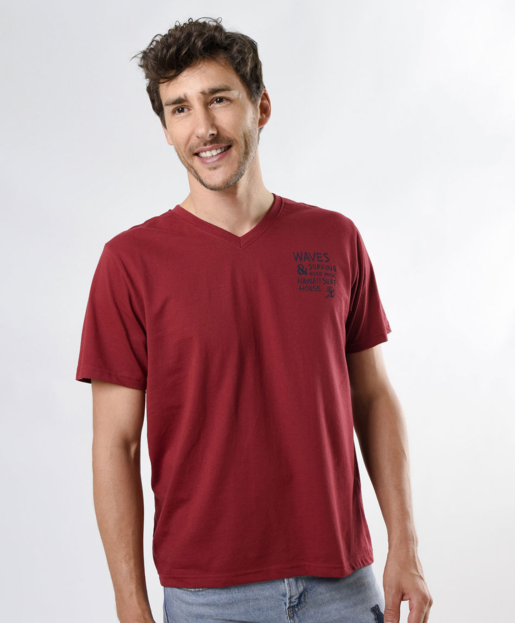 Polera hombre doble estampado surf Polera hombre doble estampado surf