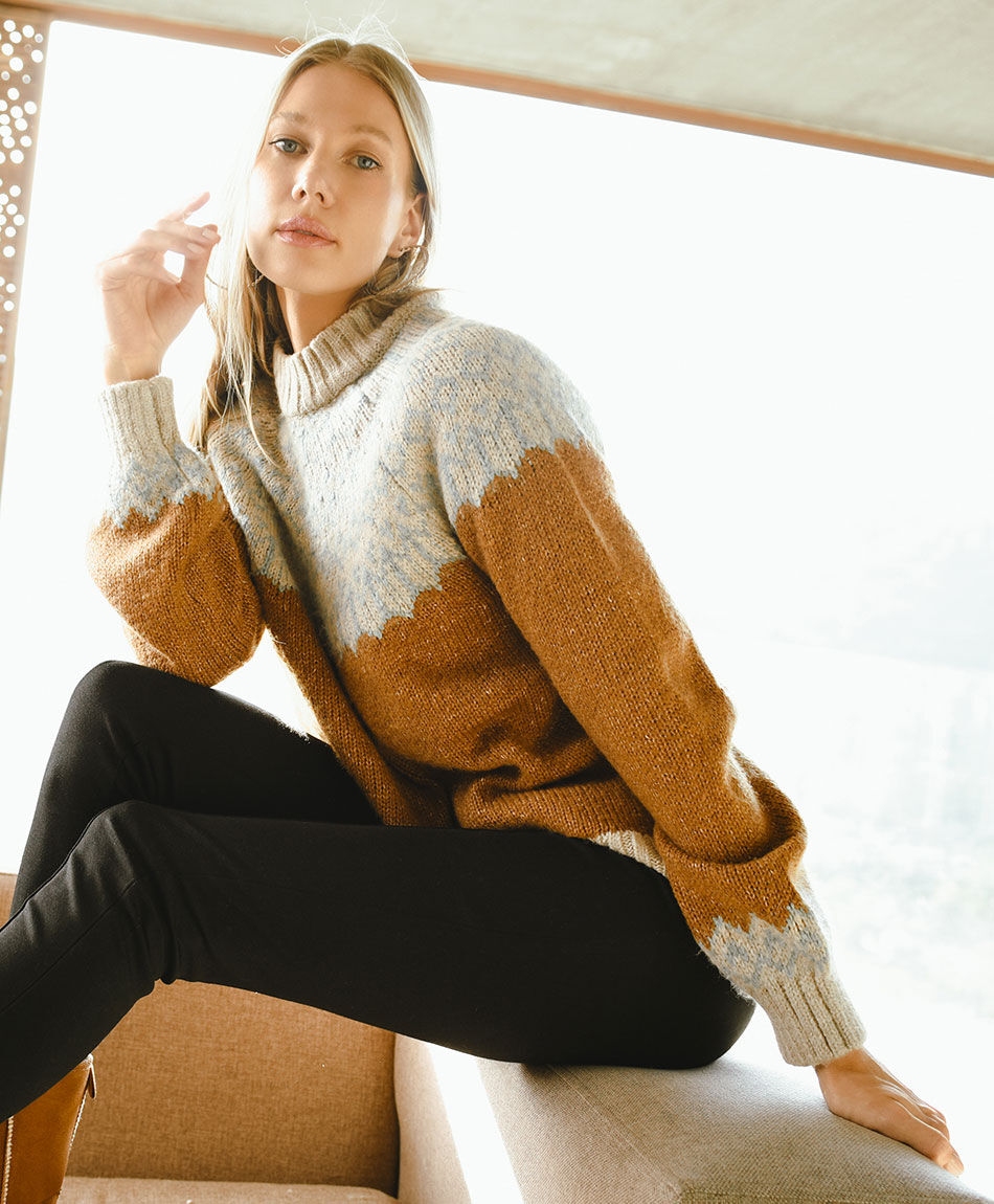 Sweater mujer nordic bicolor