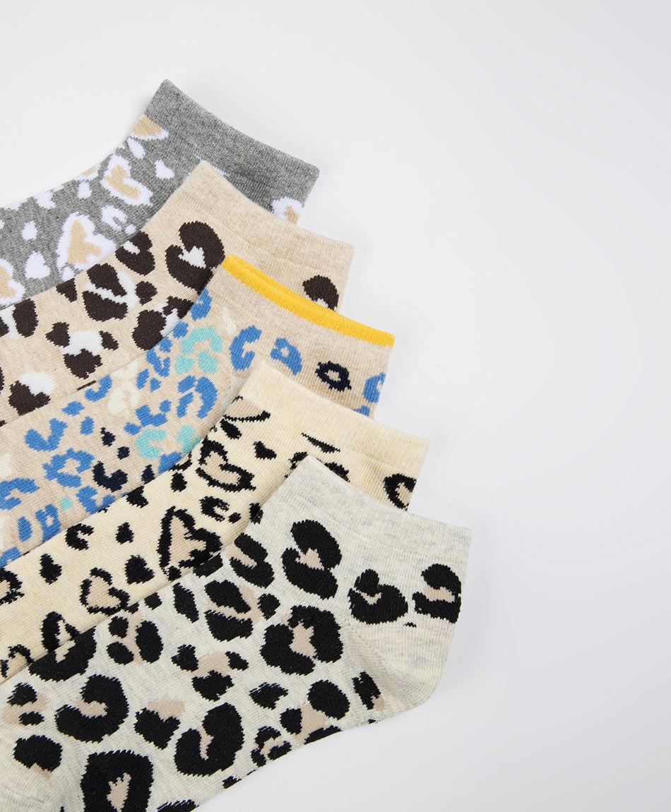 Pack 5 calcetines mujer animal print