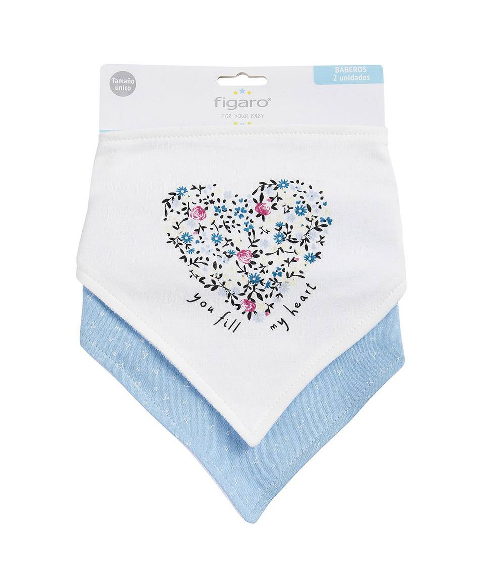 Pack 2 baberos bebé blanco florcitas Pack 2 baberos bebé blanco florcitas
