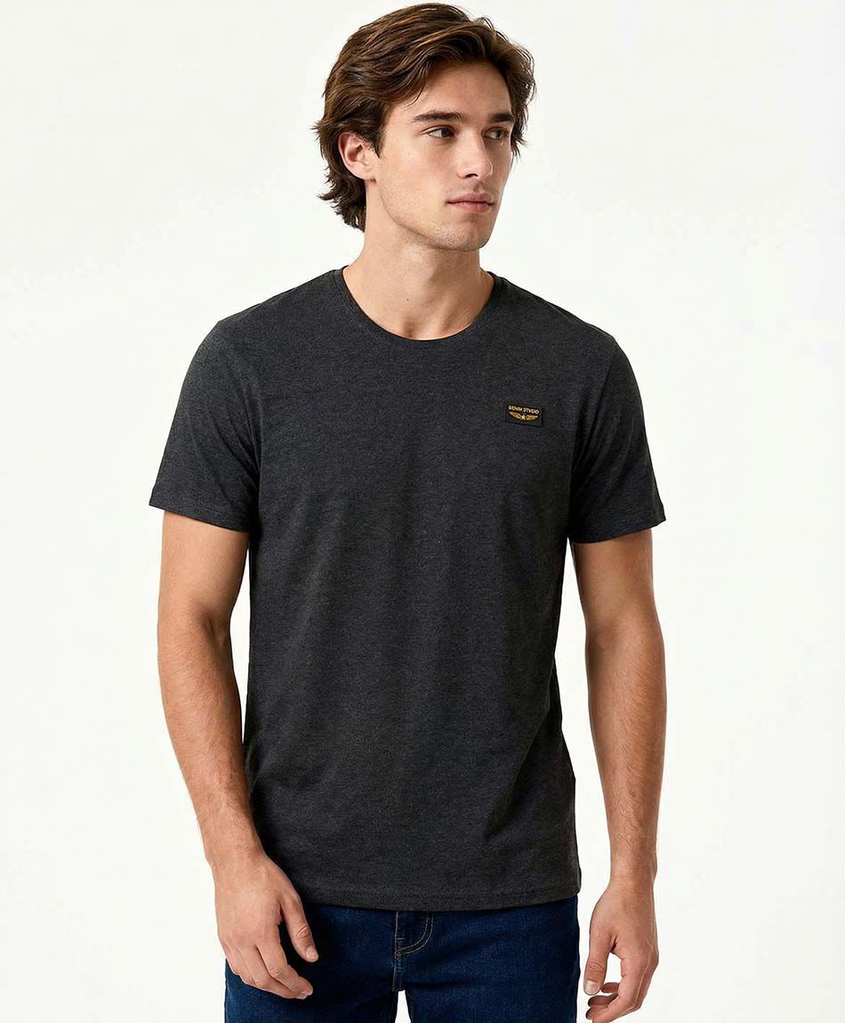 Polera hombre lisa denim studio